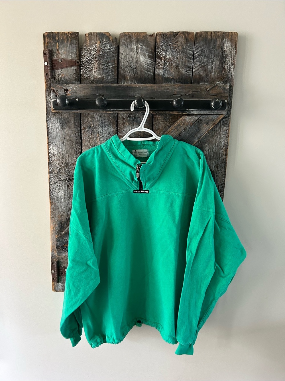 Men's Vintage Ezze Wear Green Pullover Jacket